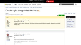 
                            5. Create login using active directory | The ASP.NET Forums