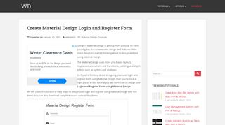 
                            6. Create Material Design Login and Register Form | WD