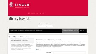 
                            5. Create MySewnet Account - Singer