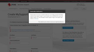 
                            4. Create MySupport Account - Trend Micro Success