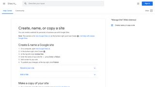 
                            10. Create, name, or copy a site - Sites Help - Google Support