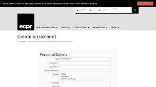 
                            2. Create New Account - ECPR