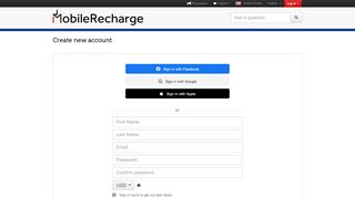 
                            5. Create new account - Mobile Recharge