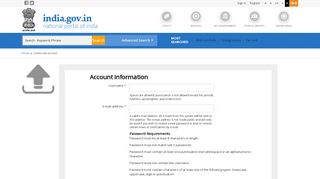 
                            5. Create new account | National Portal of India