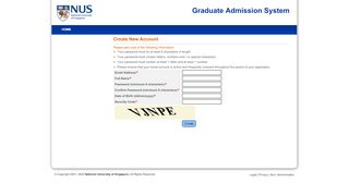 
                            5. Create New Account, National University of Singapore - NUS