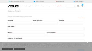 
                            3. Create New Customer Account - Asus Uk