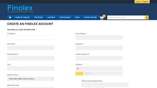 
                            3. Create New Customer Account - Finolex Webstore