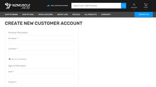 
                            5. Create New Customer Account - NZ Muscle
