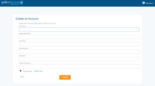 
                            5. Create New Customer Account - Policybazaar.com