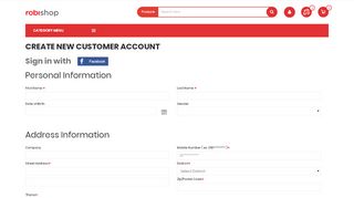 
                            5. Create New Customer Account - Robishop