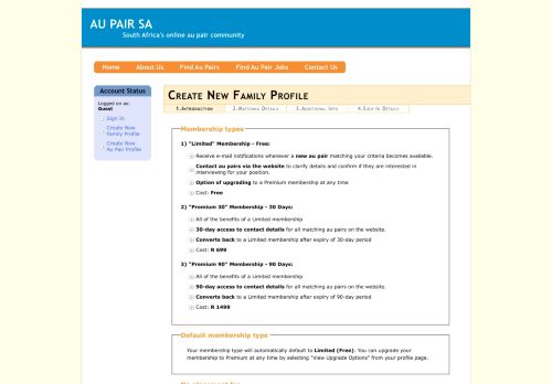 
                            6. Create New Family Profile > Introduction - Au Pair SA