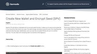 
                            5. Create New Wallet and Encrypt Seed (SPV) : Komodo Platform