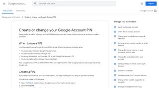 
                            5. Create or change your Google Account PIN - Google Account Help