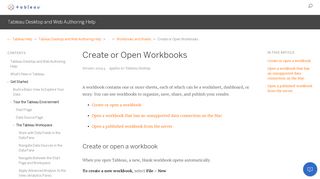 
                            10. Create or Open Workbooks - Tableau