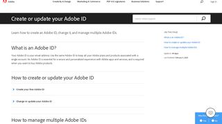 
                            3. Create or update your Adobe ID - Adobe Help Center