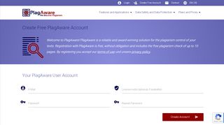 
                            6. Create PlagAware Account