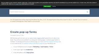
                            8. Create pop-up forms - HubSpot Support
