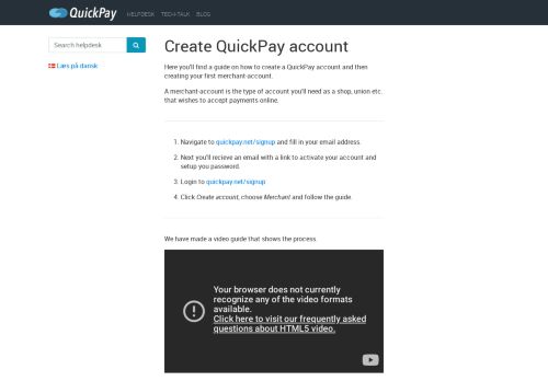 
                            7. Create QuickPay account
