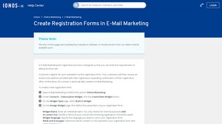 
                            6. Create Registration Forms in E-Mail Marketing - 1&1 IONOS Help