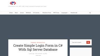 
                            9. Create Simple Login Form in C# With Sql Server Database – C# ...