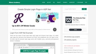 
                            11. Create Simple Login Page in ASP.Net C# - Meera Academy