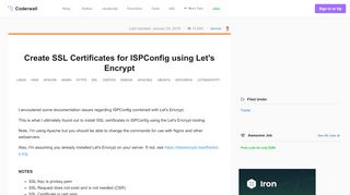 
                            5. Create SSL Certificates for ISPConfig using Let's Encrypt - Coderwall