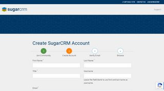 
                            2. Create SugarCRM Account - SugarCRM, Inc.