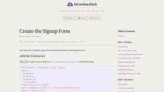 
                            13. Create the Signup Form | Serverless Stack
