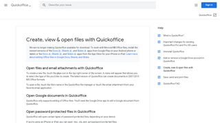 
                            2. Create, view & open files with Quickoffice - Quickoffice Help
