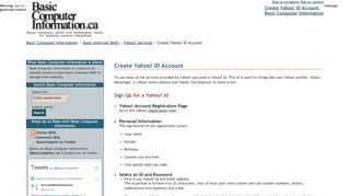 
                            3. Create Yahoo! ID Account - Basic Computer Information