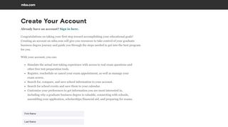 
                            9. Create Your Account | mba.com