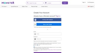 
                            9. Create Your Account - Monster.ca