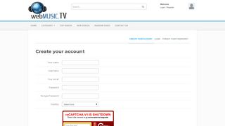 
                            1. Create your account - WebMusic TV