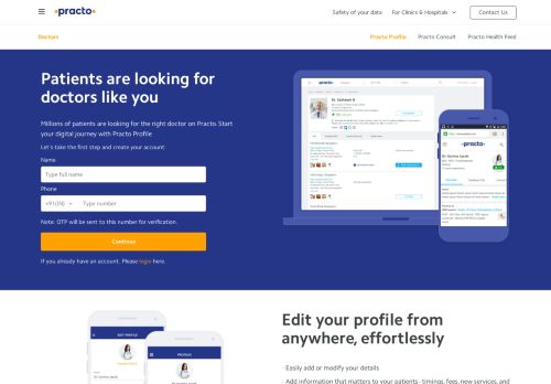 
                            6. Create your Doctor Profile in Practo easliy anytime and free