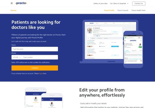 
                            2. Create your Doctor Profile in Practo easliy anytime and free