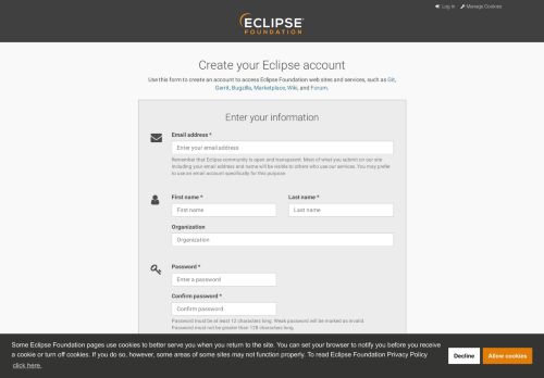 
                            5. Create your Eclipse account | Eclipse - The Eclipse Foundation open ...