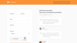 
                            3. Create your free PortfoliGen account now. - PortfolioGen