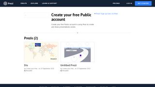 
                            4. Create your free Public account on Prezi