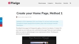 
                            10. Create your Home Page, Method 1 - The Piwigo.com Blog