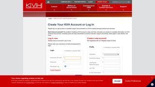 
                            3. Create Your KVH Customer Account or Log In - KVH Industries
