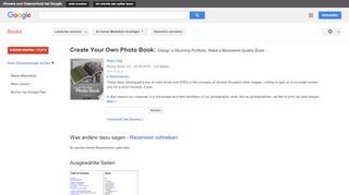 
                            8. Create Your Own Photo Book: Design a Stunning Portfolio, Make a ... - Google Books-Ergebnisseite