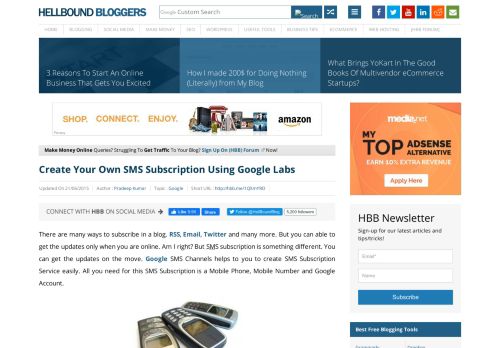 
                            5. Create Your Own SMS Subscription Using Google Labs