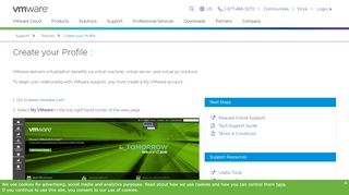 
                            2. Create your Profile - VMware
