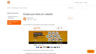 
                            9. Create your store on: website – Aptoide