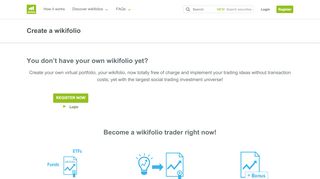 
                            3. Create your wikifolio | wikifolio.com