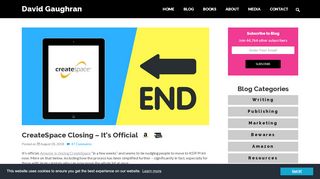 
                            9. CreateSpace Closing - It's Official | David Gaughran