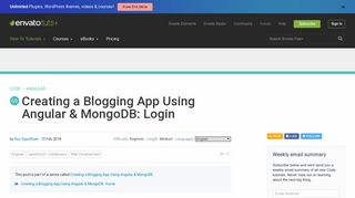 
                            10. Creating a Blogging App Using Angular & MongoDB: Login - Code Tuts