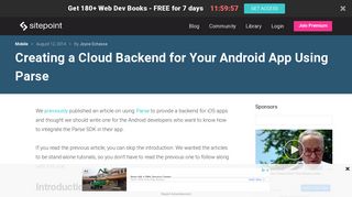 
                            4. Creating a Cloud Backend for Your Android App Using Parse - SitePoint