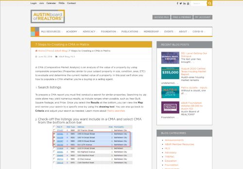 
                            8. Creating a CMA in Matrix - Austin Board of REALTORS