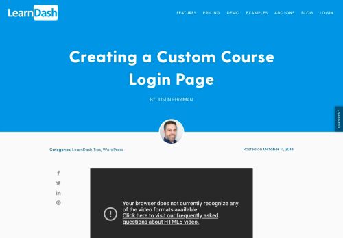
                            7. Creating a Custom Course Login Page - LearnDash